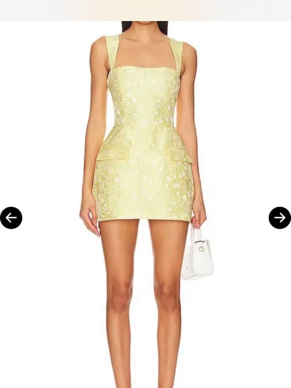 Amanda Uprichard Lemon Floral Jacquard Mini Dress